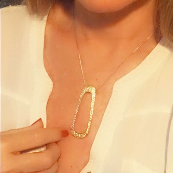 Canary yellow large CZ pendant on popcorn chain - Picture 11 of 11